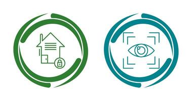 Real Estate and Eye Scan Icon vector