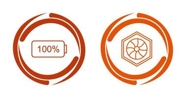 full battery and hexagonal diaphram Icon vector