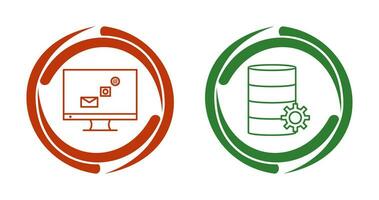 digital márketing y base de datos administración icono vector