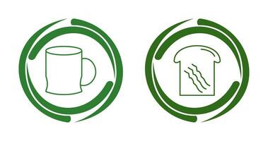 toast and coffee cup  Icon vector