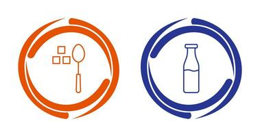 sugar and Milk bottle  Icon vector