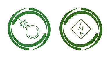 danger of explosion and high voltages  Icon vector