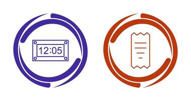 timer and receipt Icon vector