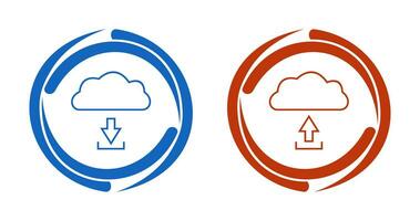 download from cloud upload to cloud  Icon vector