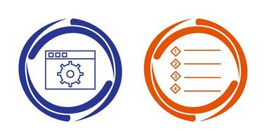 settings and numbered lists Icon vector