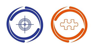 Target and Puzzle Piece Icon vector