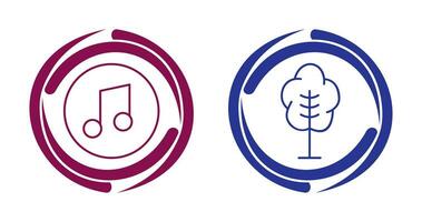 Music Player and Tree Icon vector