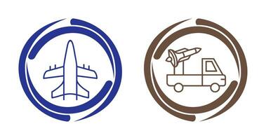 Military Plane and Missile Icon vector