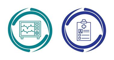 Heart Rate Moniter and Record Icon vector