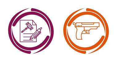 File and Gun Icon vector