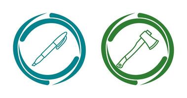 Marker and Axe Icon vector