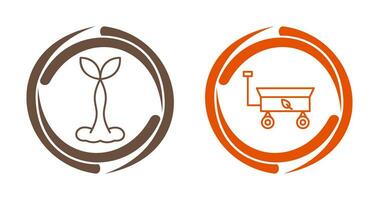 Tree and Garden Cart Icon vector