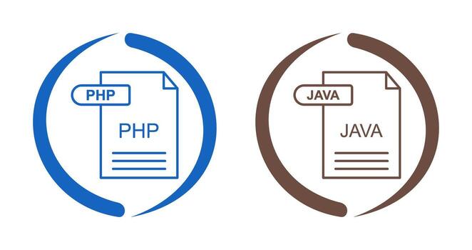 php y Java icono vector