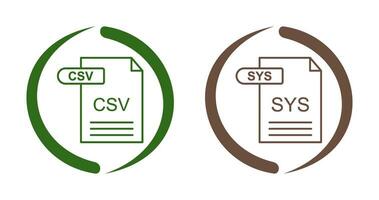 CSV and SYS Icon vector