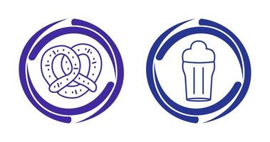 Pretzel and Pint of Beer Icon vector