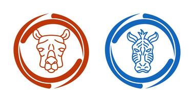 Camel and Zebra Icon vector