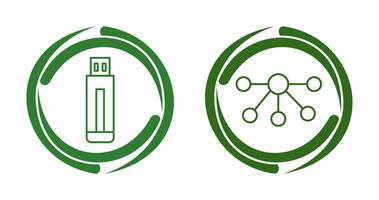 USB Drive and Nodes Icon vector