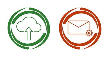 Upload to Cloud and Message Settings Icon vector