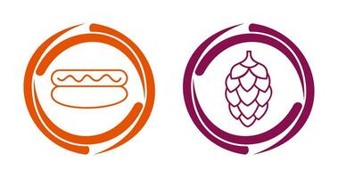 Hot Dog and Hops Icon vector