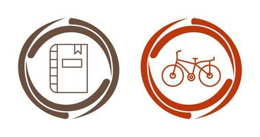 Diary and Bicycle Icon vector