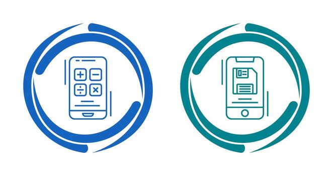 Calculator and Backup file Icon vector