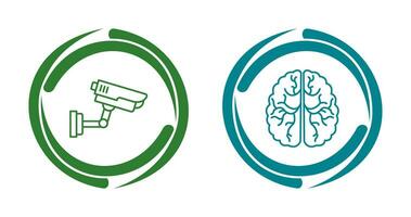 Security Camera and Brain Icon vector