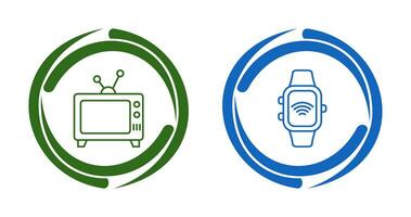 Television and Smart Watch Icon vector