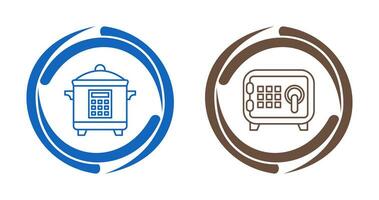 Cooker and Safe Box Icon vector