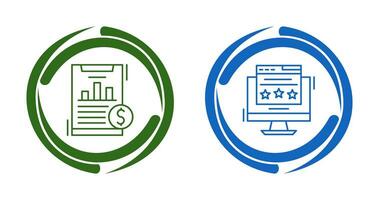 Financial Analytics and Webpage Icon vector