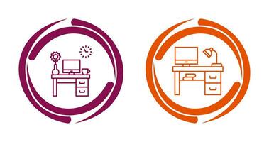 Work Table and Workplace Icon vector