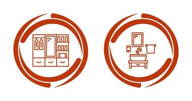 Wardrobe and Washbasin Icon vector