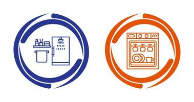 Shower and Dishwasher Icon vector