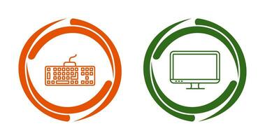 Keyboard and LCD Icon vector