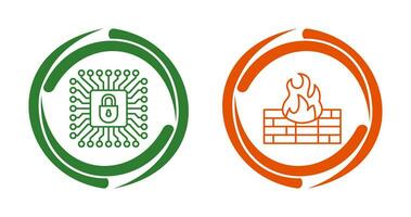 Cyber Protection and Firewall Icon vector