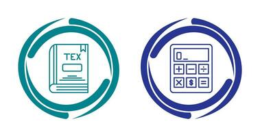 icono de libro y calculadora vector