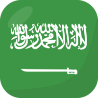 Saudi Arabia flag square 3D cartoon style. png