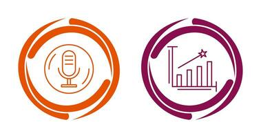 Microphone and Line Bars Icon vector