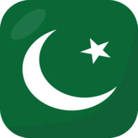 Pakistan flag square 3D cartoon style. png