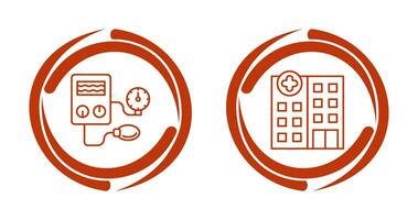 Arterial Pressure and Hospital Icon vector