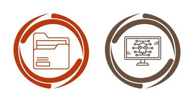 Folder and Malware Icon vector