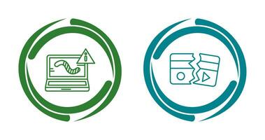 Worm and Broken Icon vector