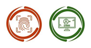 Log and Finger Print Icon vector
