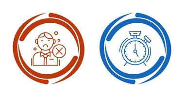 Rejected and Alarm Clock Icon vector