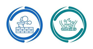 Chimney and Bonfire Icon vector