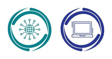 Networking and Laptop Icon vector