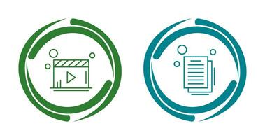 Video Player and Document Icon vector