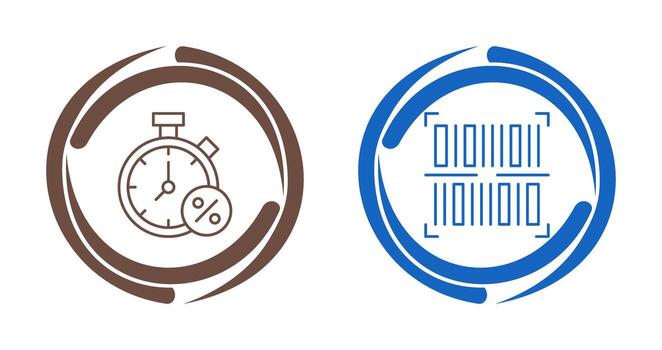 Timer and BarCode Icon vector