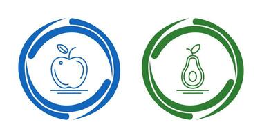 Apple and Avocado Icon vector