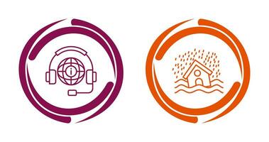 Call Center and Disaster Icon vector