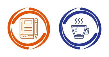 Tea and Diary Icon vector